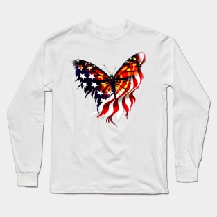 butterfly 4th of july Long Sleeve T-Shirt